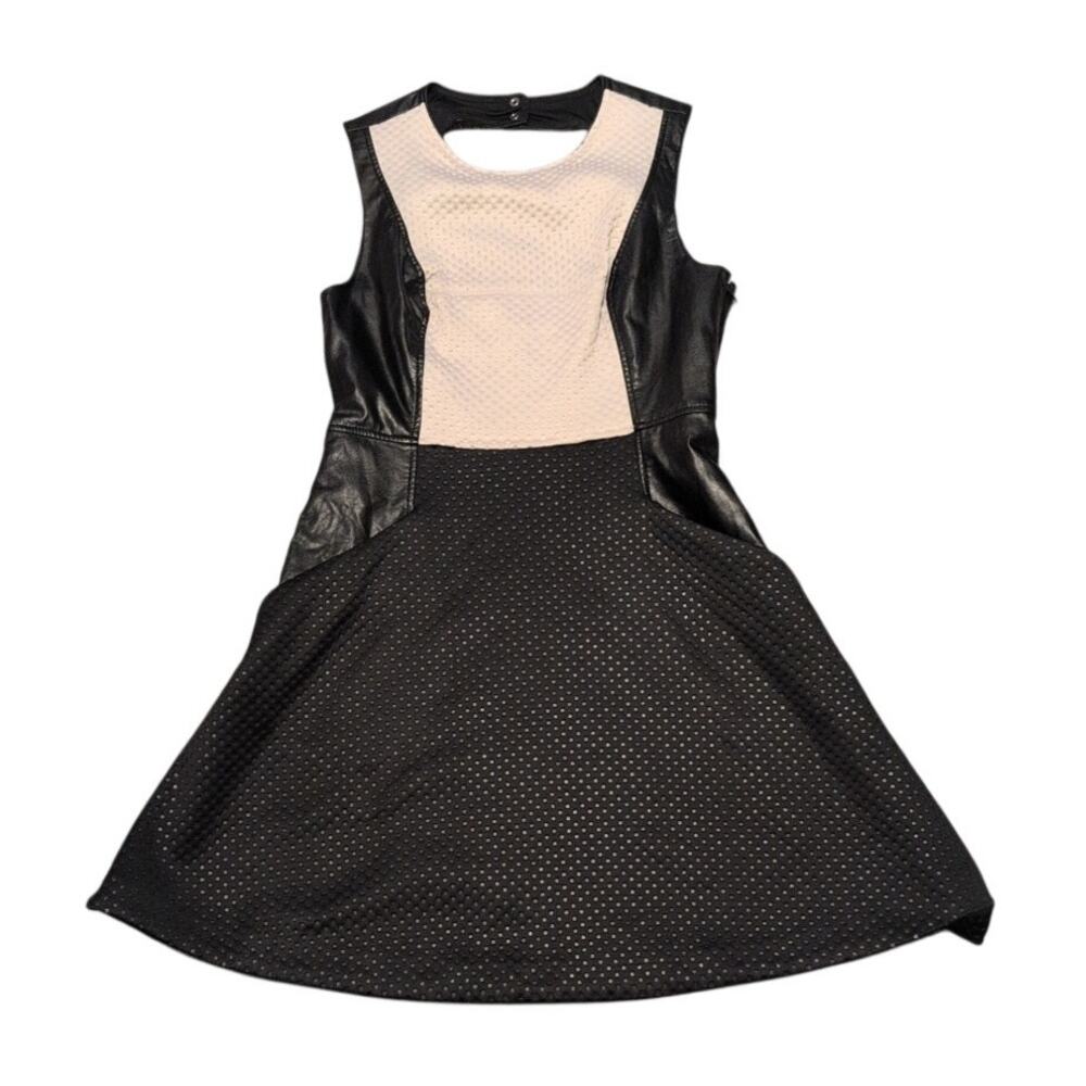Rachel Roy Pleather & White Jersey Dress Size 6 - Picture 2 of 5